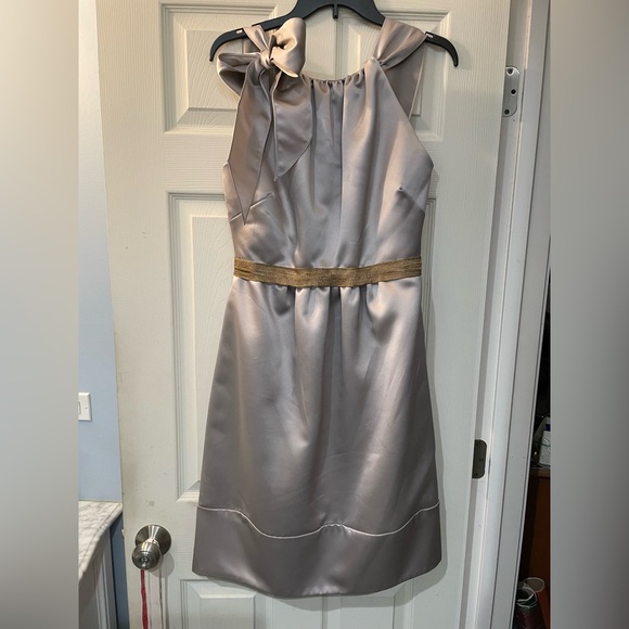 Vera Wang Dresses & Skirts - Vera Wang Silver Gray Sheath Dress Wedding Guest